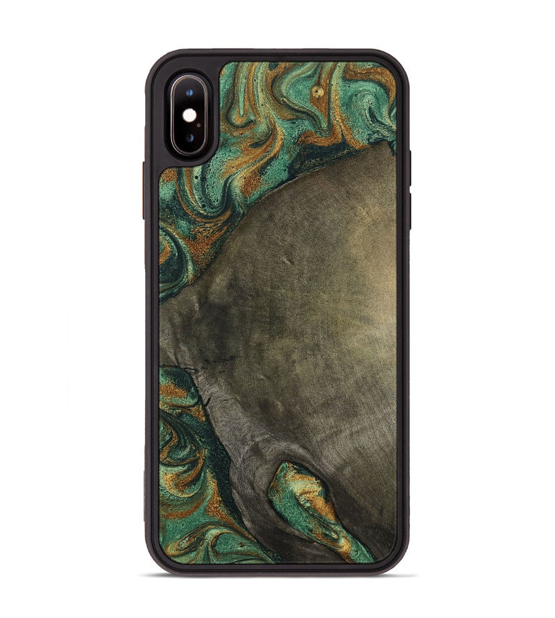 iPhone Xs Max Wood Phone Case - Kaisen (Green, 798964)