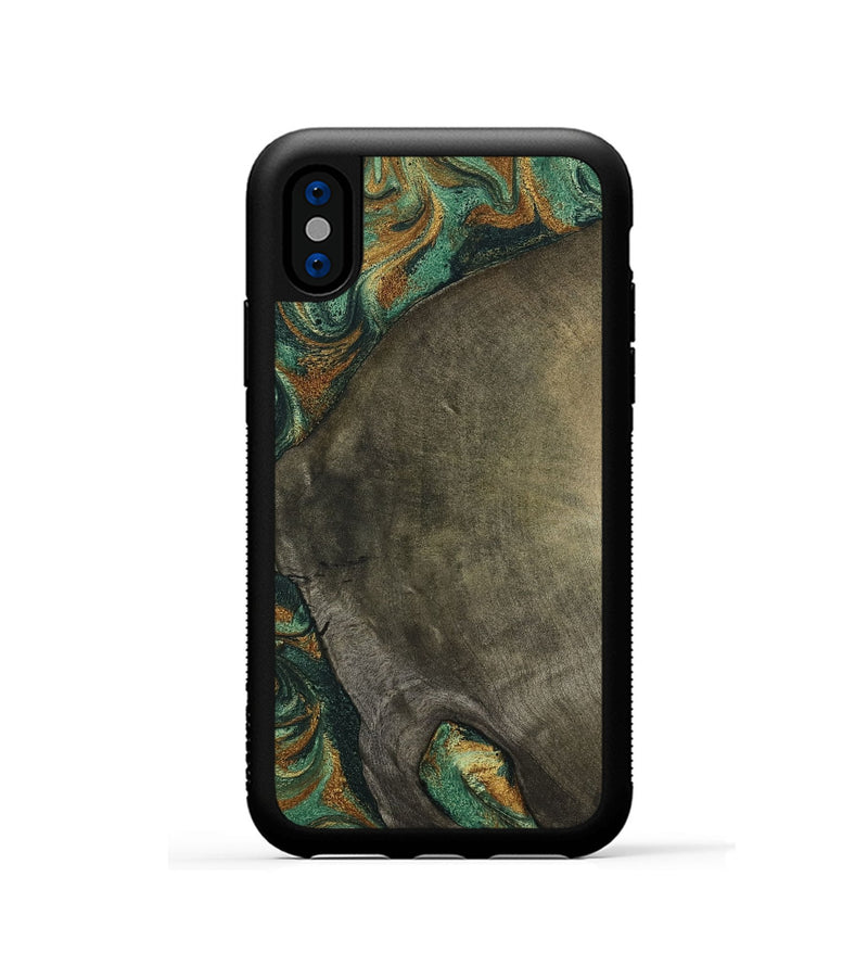 iPhone Xs Wood Phone Case - Kaisen (Green, 798964)
