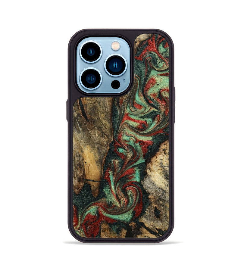 iPhone 14 Pro Wood Phone Case - Nico (Green, 798966)