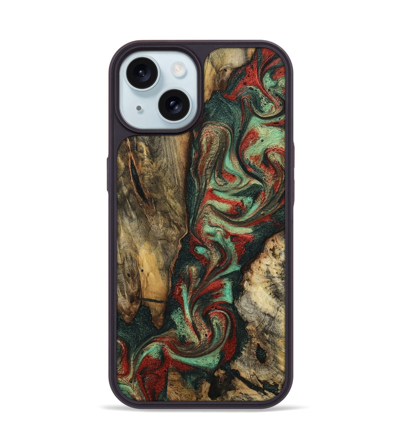 iPhone 15 Wood Phone Case - Nico (Green, 798966)