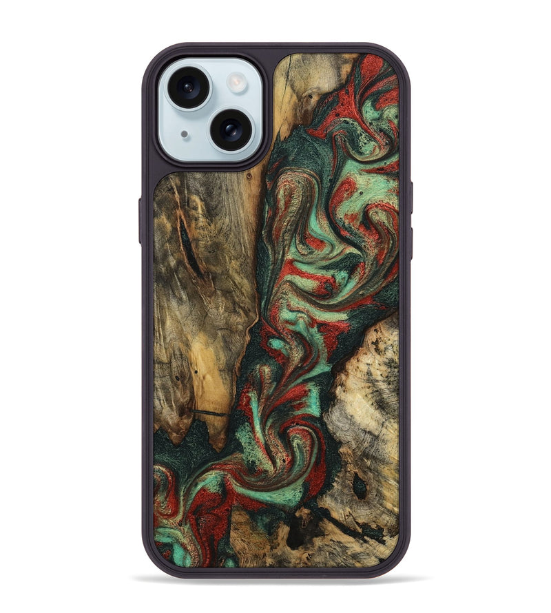 iPhone 15 Plus Wood Phone Case - Nico (Green, 798966)