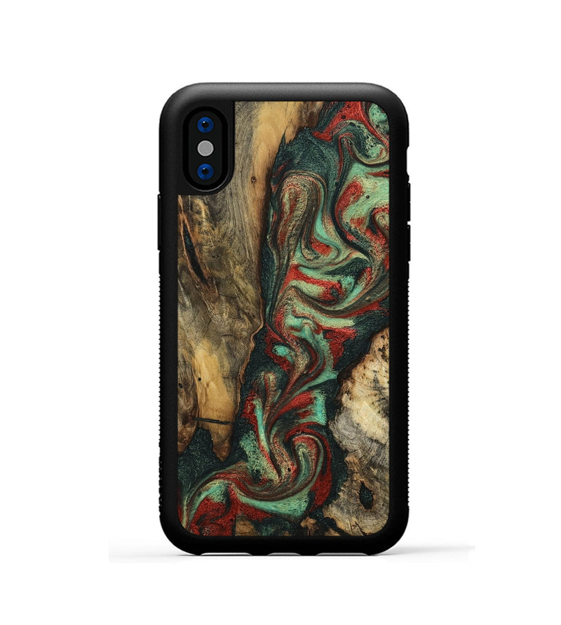 iPhone Xs Wood Phone Case - Nico (Green, 798966)
