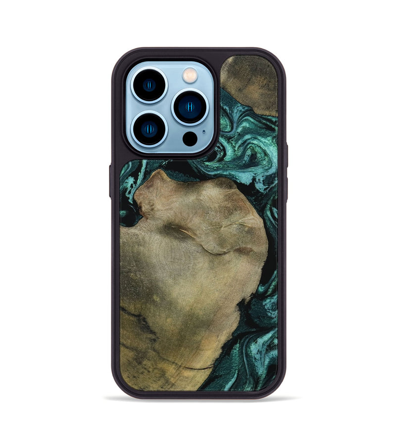 iPhone 14 Pro Wood Phone Case - Lionel (Green, 798967)