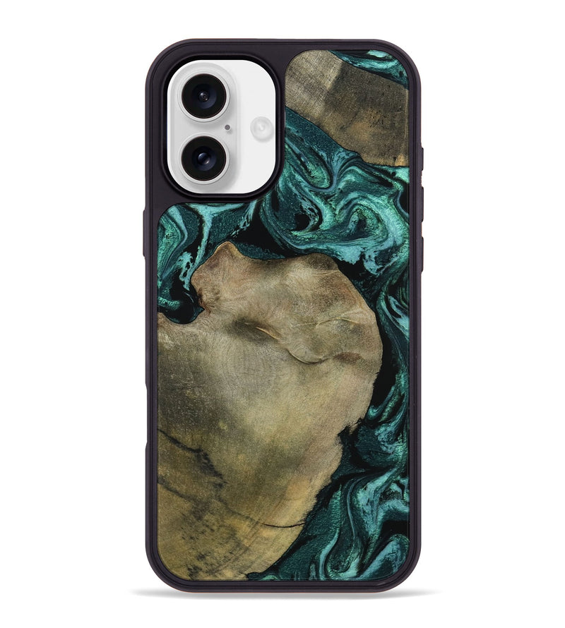 iPhone 16 Plus Wood Phone Case - Lionel (Green, 798967)