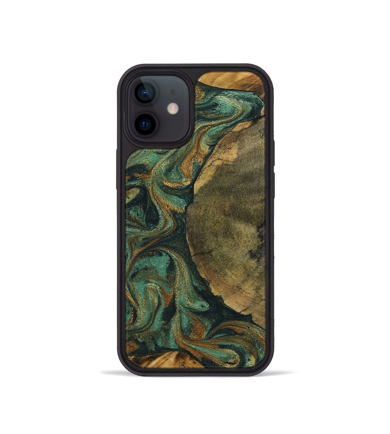 iPhone 12 mini Wood Phone Case - Adonis (Green, 798968)