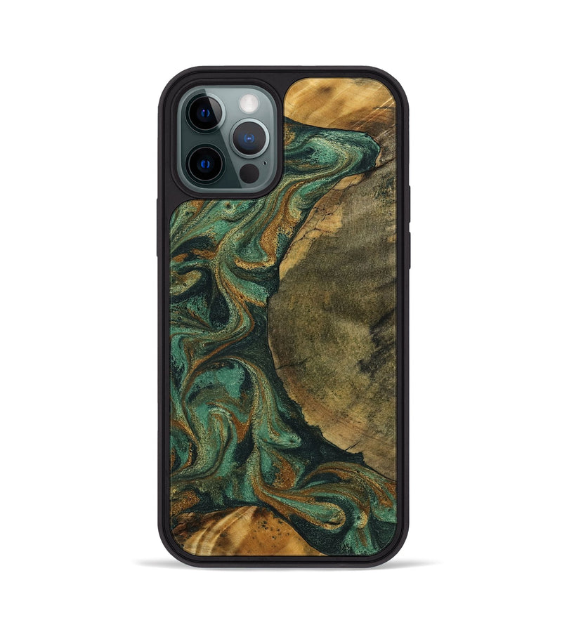 iPhone 12 Pro Wood Phone Case - Adonis (Green, 798968)