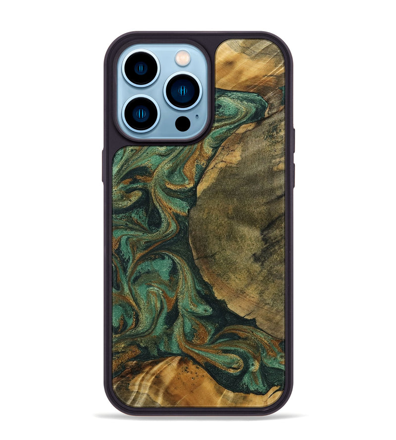 iPhone 14 Pro Max Wood Phone Case - Adonis (Green, 798968)