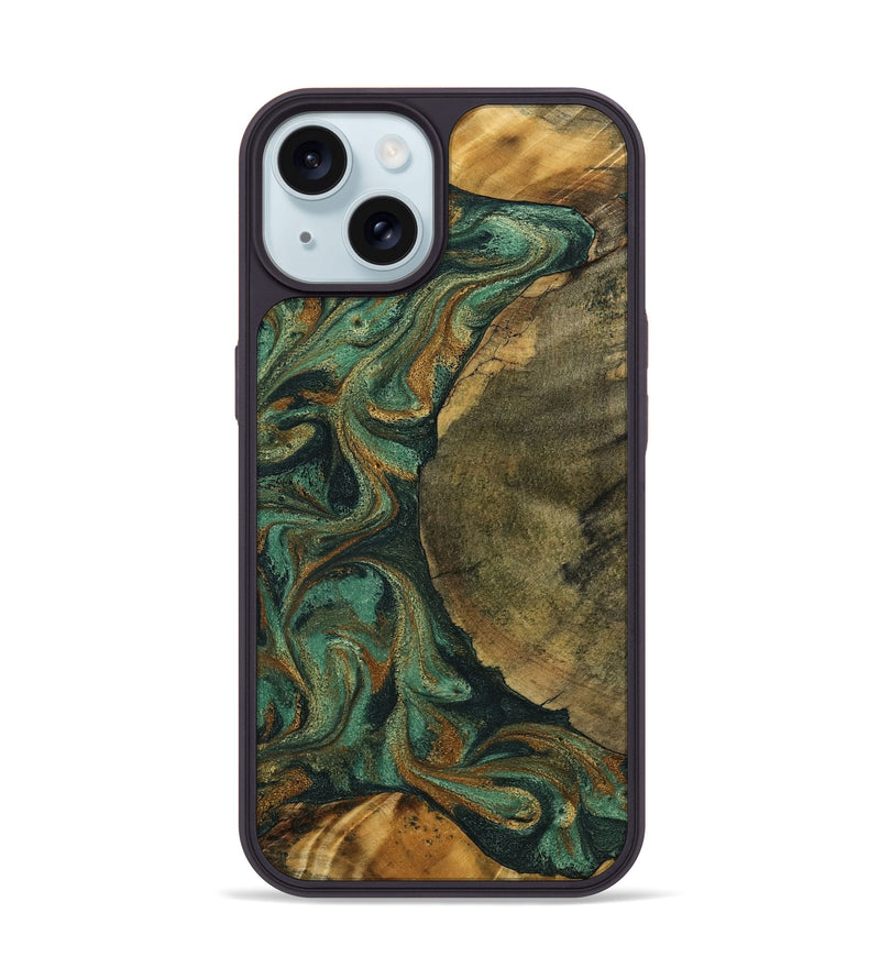 iPhone 15 Wood Phone Case - Adonis (Green, 798968)