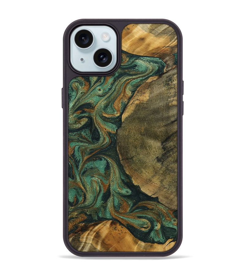 iPhone 15 Plus Wood Phone Case - Adonis (Green, 798968)