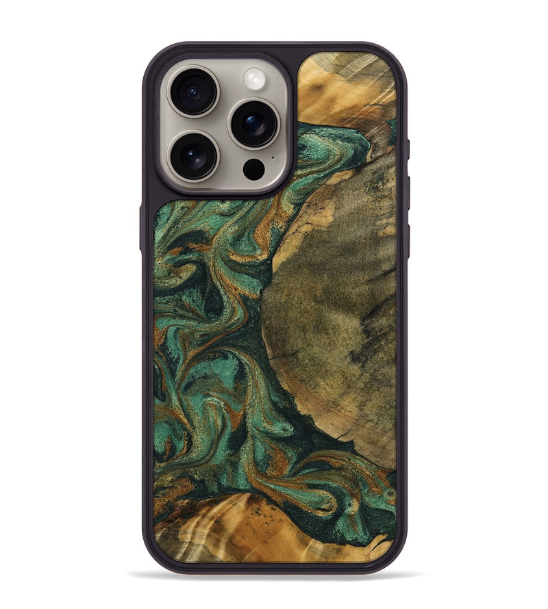 iPhone 15 Pro Max Wood Phone Case - Adonis (Green, 798968)