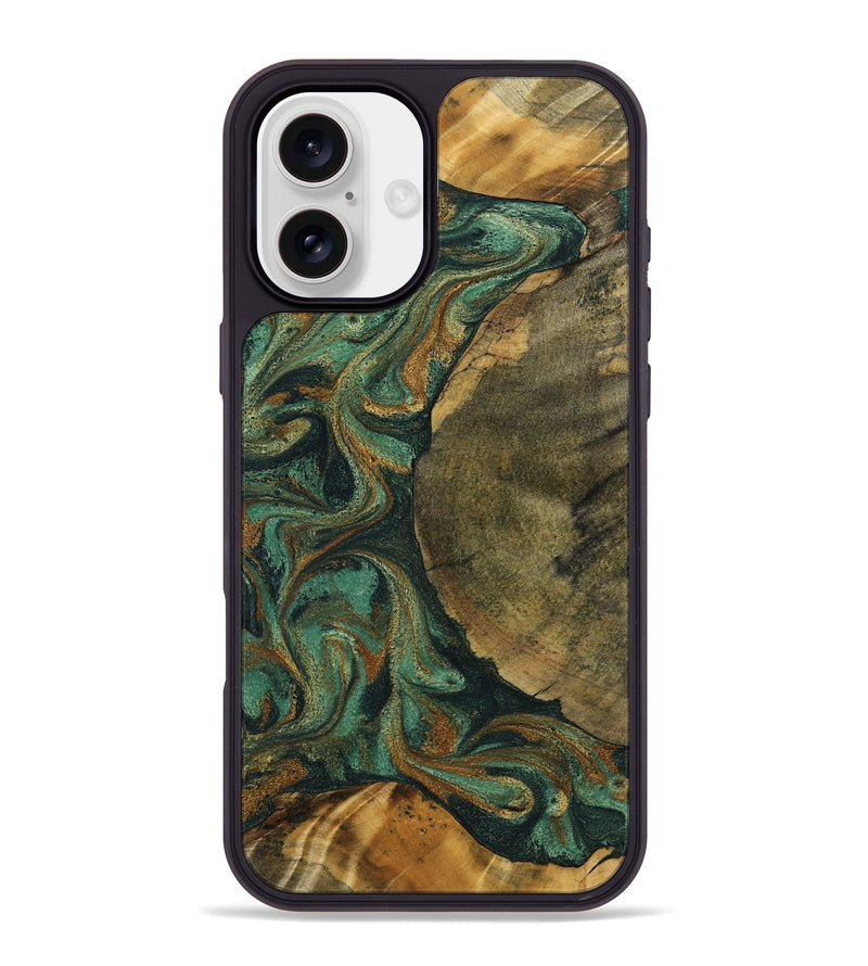 iPhone 16 Plus Wood Phone Case - Adonis (Green, 798968)