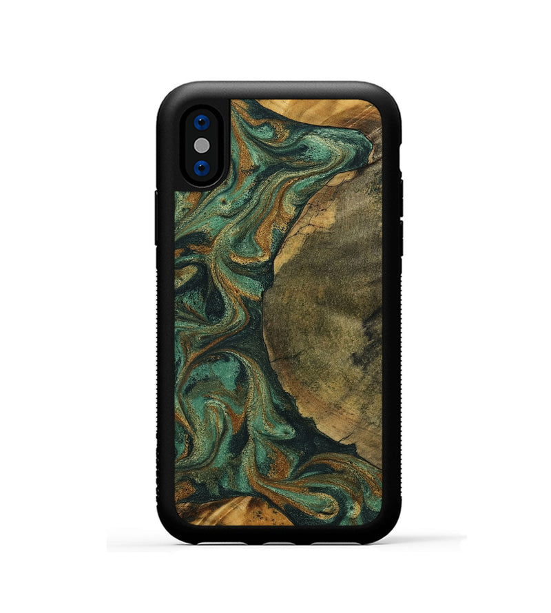iPhone Xs Wood Phone Case - Adonis (Green, 798968)