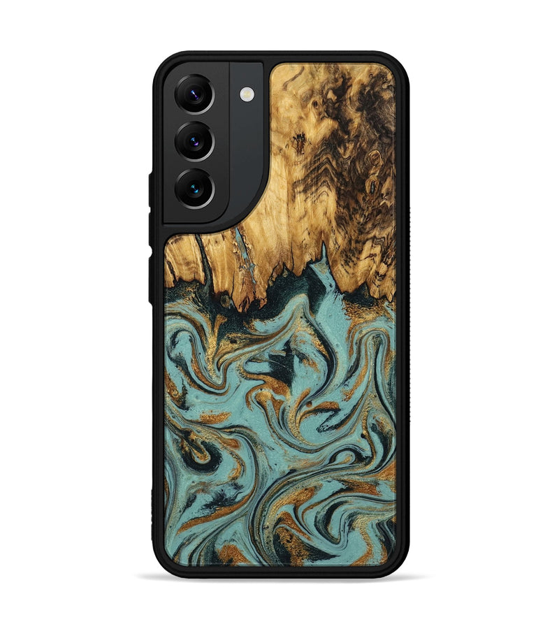 Galaxy S22 Plus Wood Phone Case - Imogene (Teal & Gold, 798969)