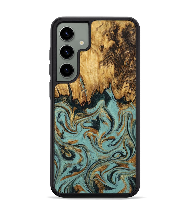 Galaxy S24 Plus Wood Phone Case - Imogene (Teal & Gold, 798969)