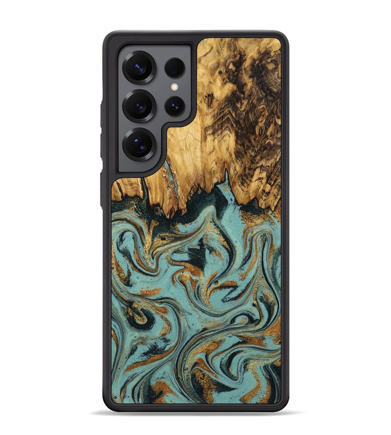 Galaxy S25 Ultra Wood Phone Case - Imogene (Teal & Gold, 798969)