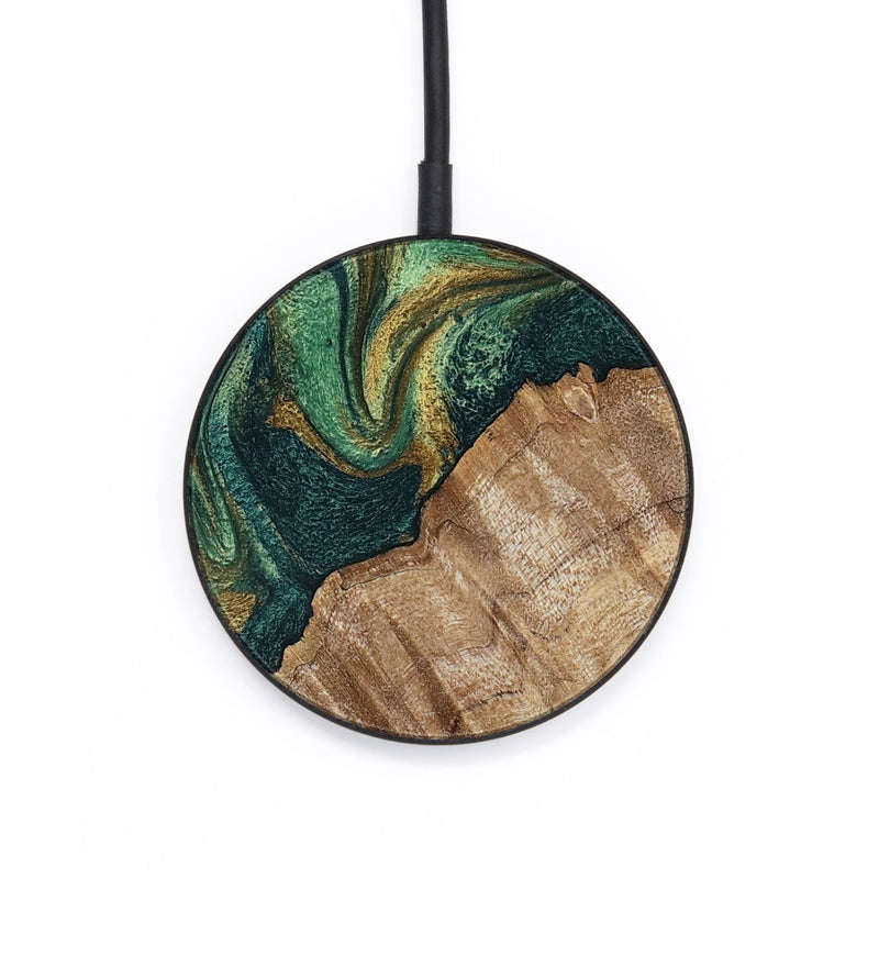 Circle Wood Wireless Charger - Alyson (Green, 798970)