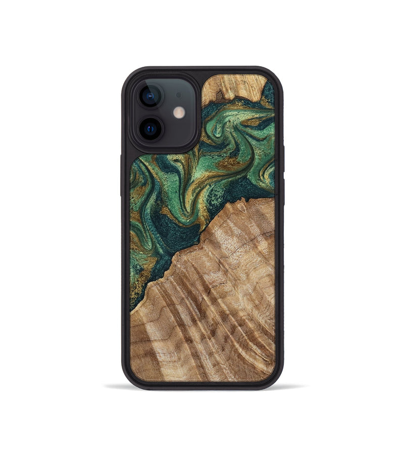 iPhone 12 mini Wood Phone Case - Alyson (Green, 798970)