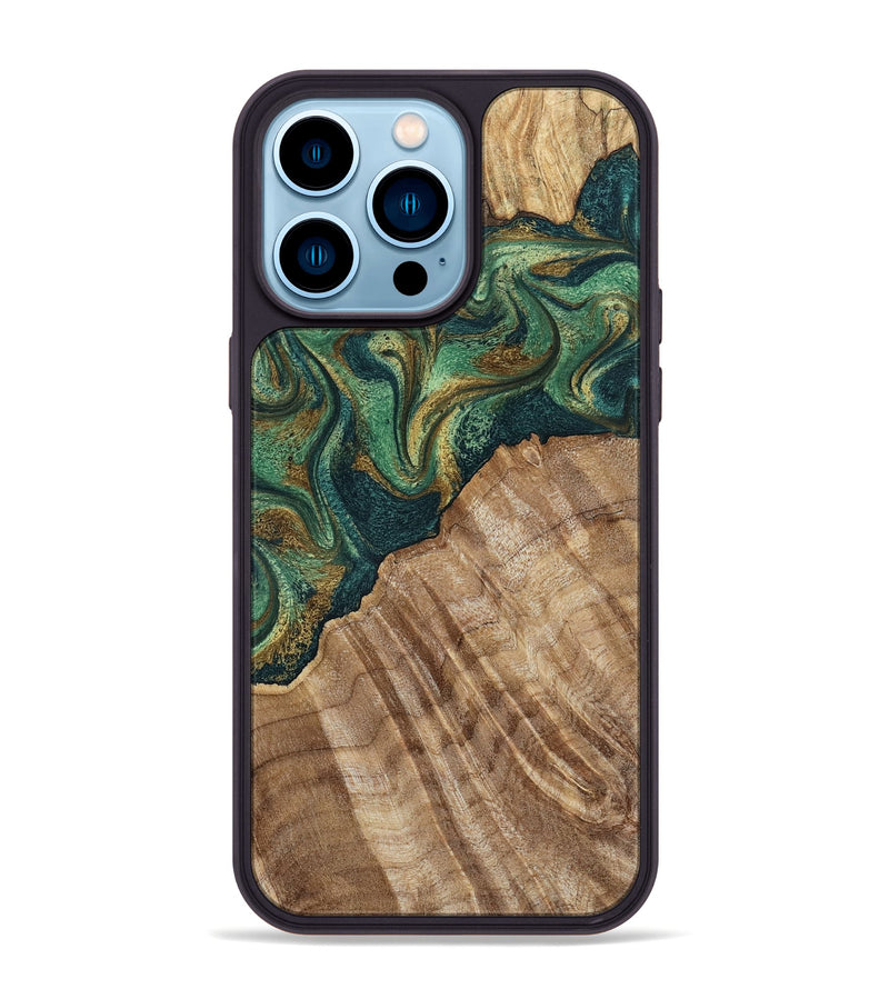 iPhone 14 Pro Max Wood Phone Case - Alyson (Green, 798970)