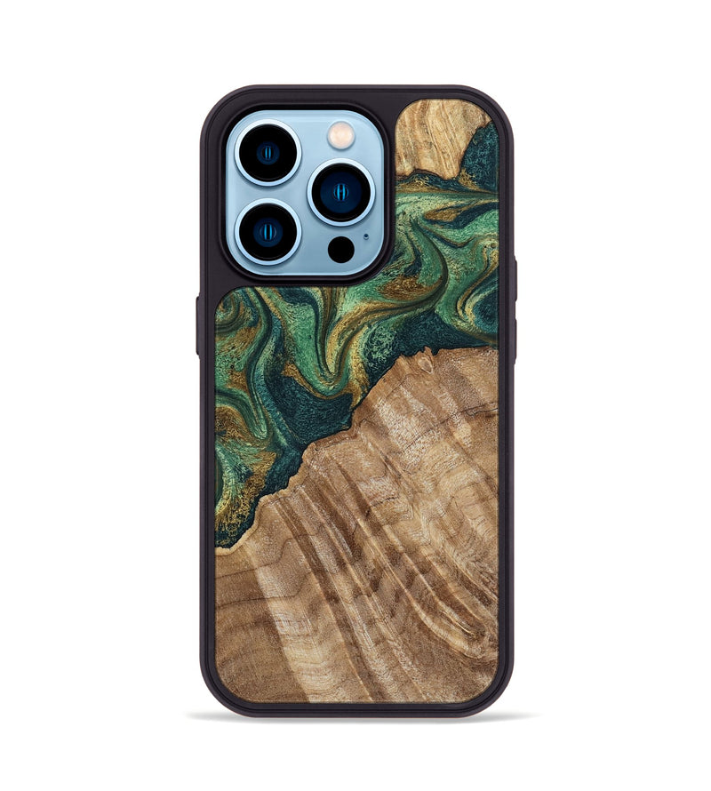 iPhone 14 Pro Wood Phone Case - Alyson (Green, 798970)
