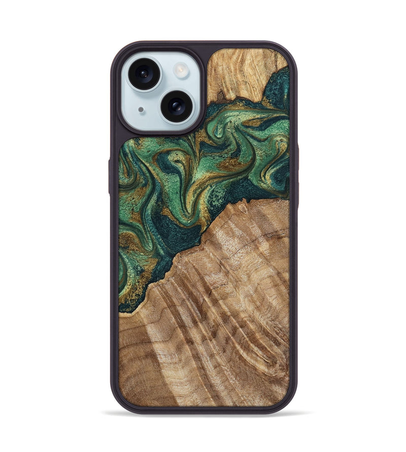 iPhone 15 Wood Phone Case - Alyson (Green, 798970)