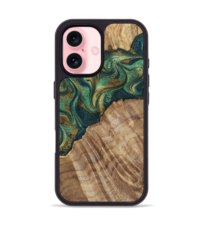 iPhone 16 Wood Phone Case - Alyson (Green, 798970)
