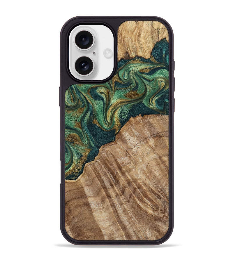 iPhone 16 Plus Wood Phone Case - Alyson (Green, 798970)
