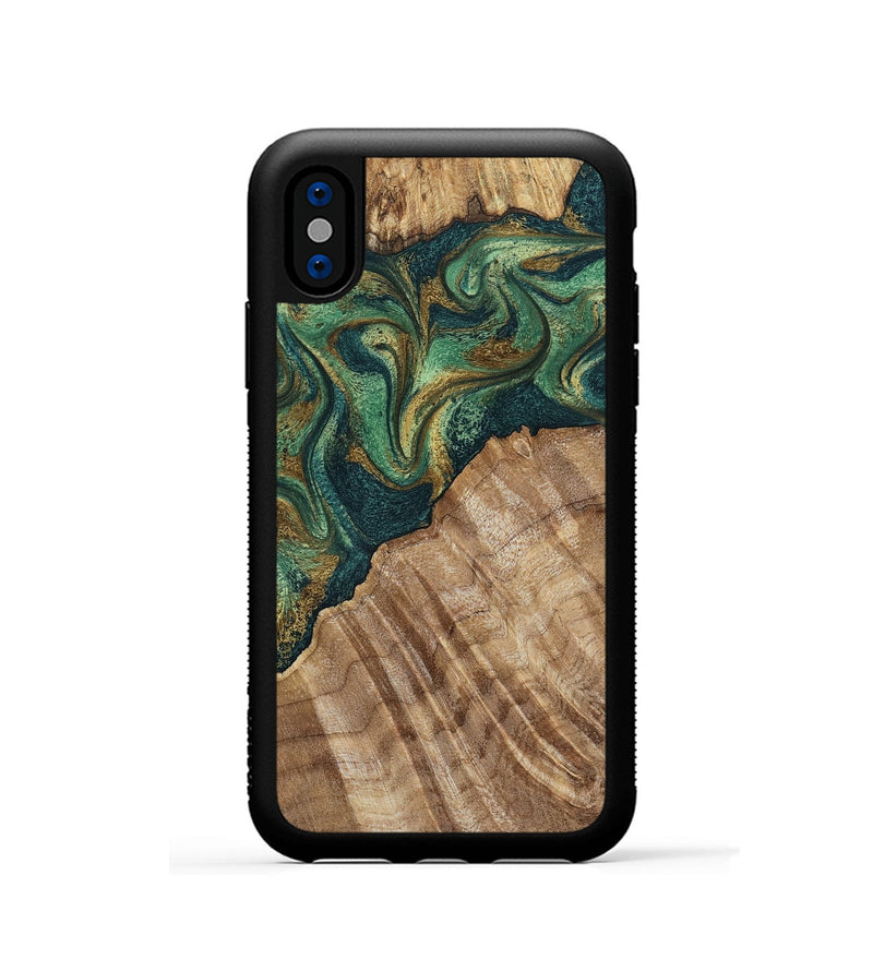 iPhone Xs Wood Phone Case - Alyson (Green, 798970)