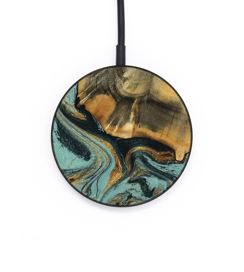 Circle Wood Wireless Charger - Abigail (Green, 798971)