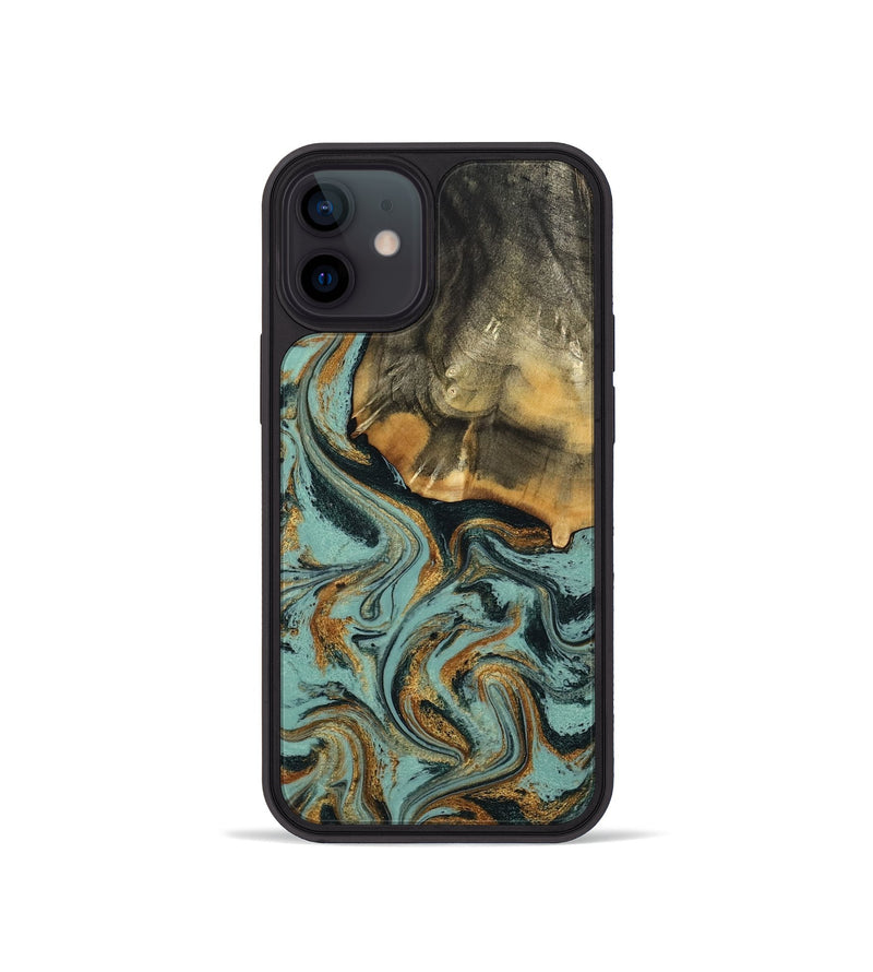 iPhone 12 mini Wood Phone Case - Abigail (Green, 798971)