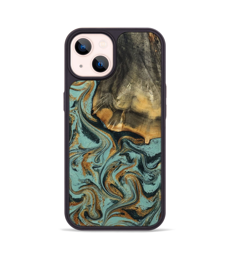iPhone 14 Wood Phone Case - Abigail (Green, 798971)