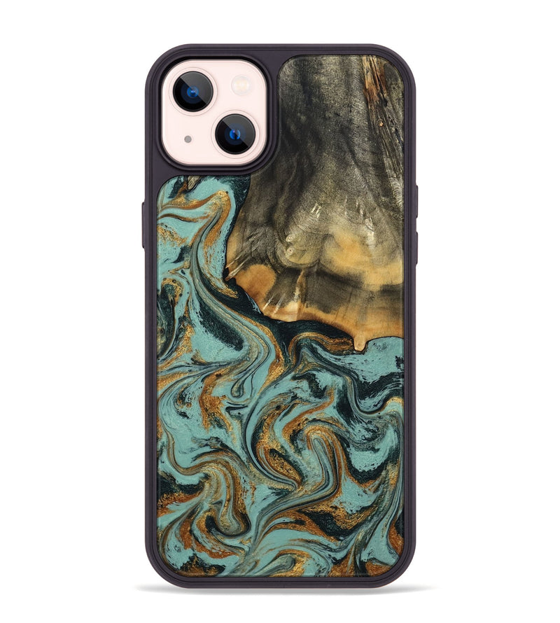 iPhone 14 Plus Wood Phone Case - Abigail (Green, 798971)