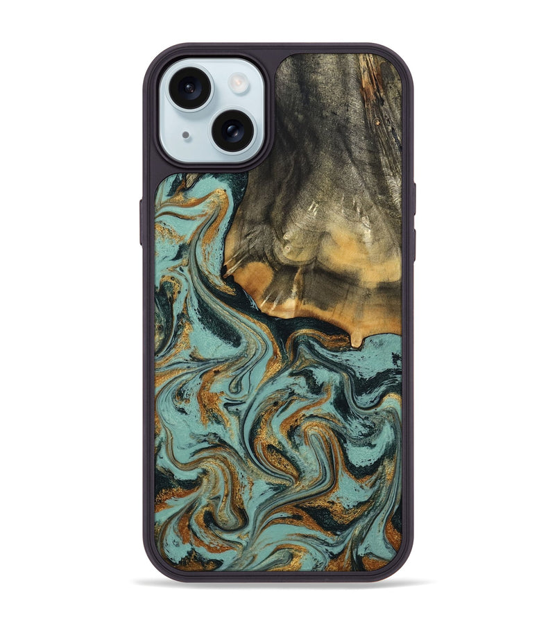 iPhone 15 Plus Wood Phone Case - Abigail (Green, 798971)