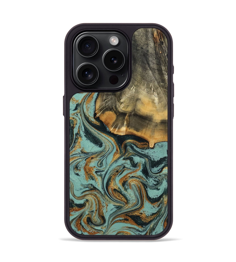iPhone 15 Pro Wood Phone Case - Abigail (Green, 798971)
