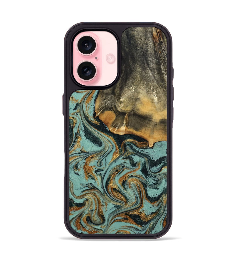 iPhone 16 Wood Phone Case - Abigail (Green, 798971)
