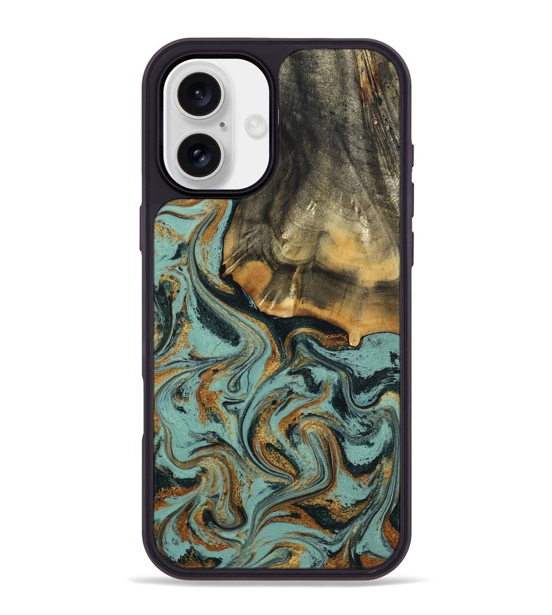 iPhone 16 Plus Wood Phone Case - Abigail (Green, 798971)