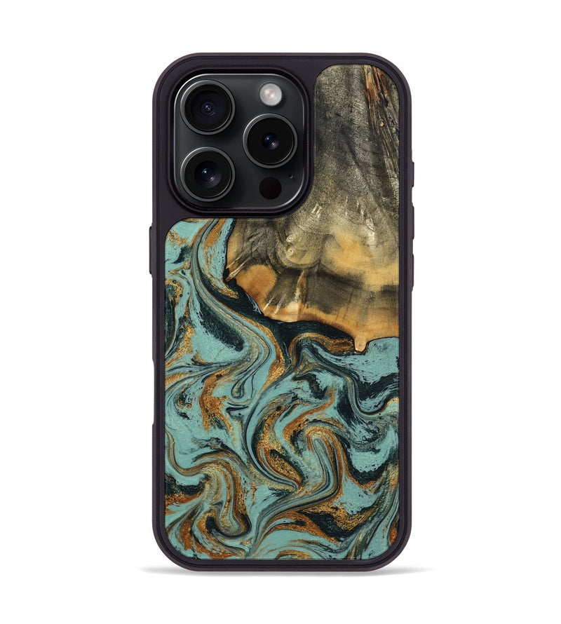 iPhone 16 Pro Wood Phone Case - Abigail (Green, 798971)