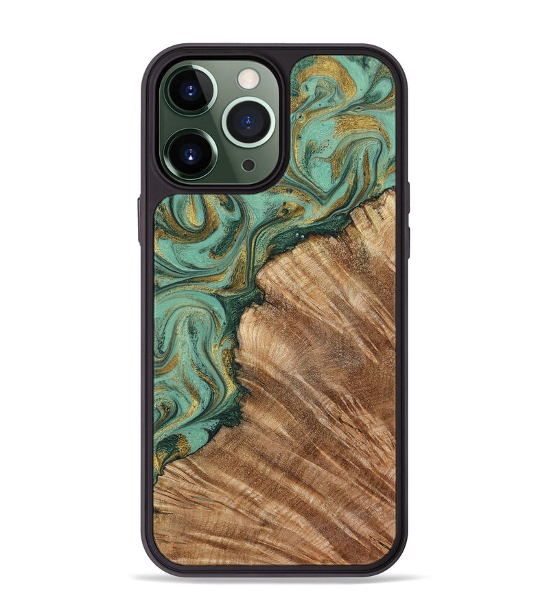 iPhone 13 Pro Max Wood Phone Case - Jaida (Green, 798973)