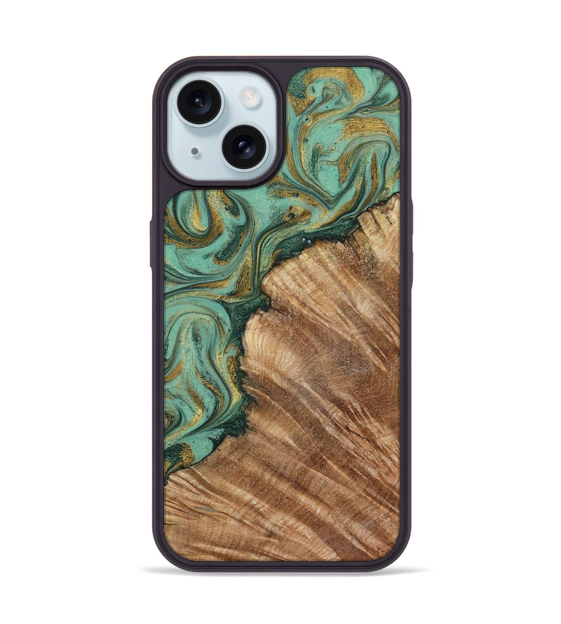 iPhone 15 Wood Phone Case - Jaida (Green, 798973)