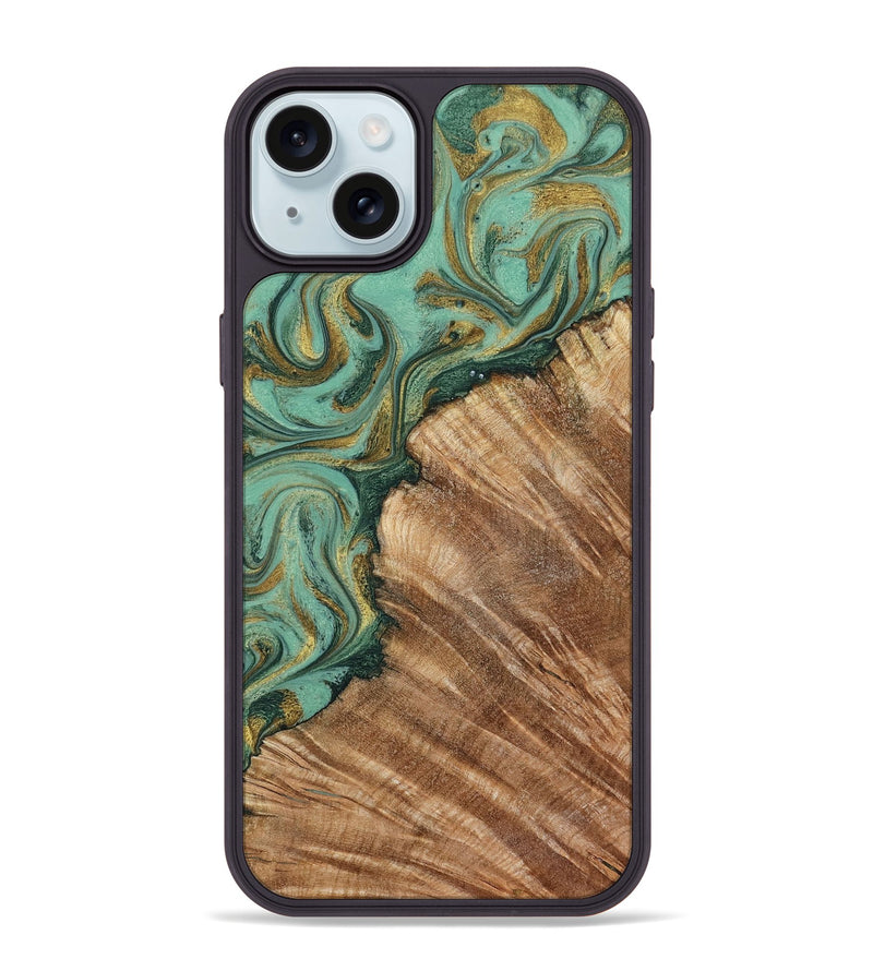 iPhone 15 Plus Wood Phone Case - Jaida (Green, 798973)