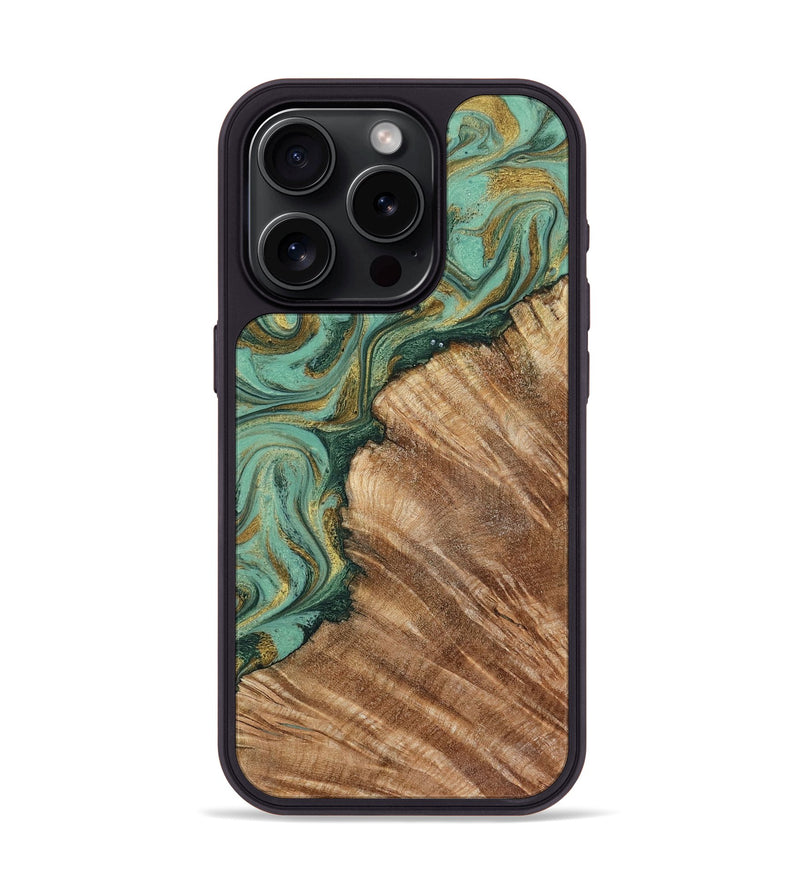 iPhone 15 Pro Wood Phone Case - Jaida (Green, 798973)