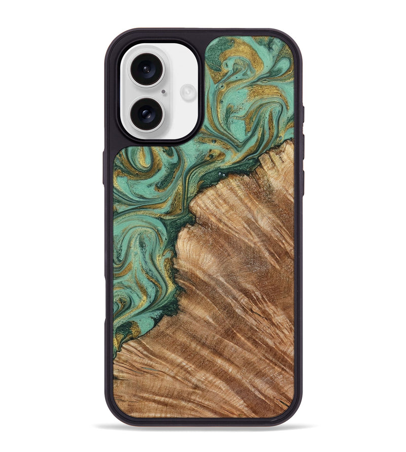 iPhone 16 Plus Wood Phone Case - Jaida (Green, 798973)