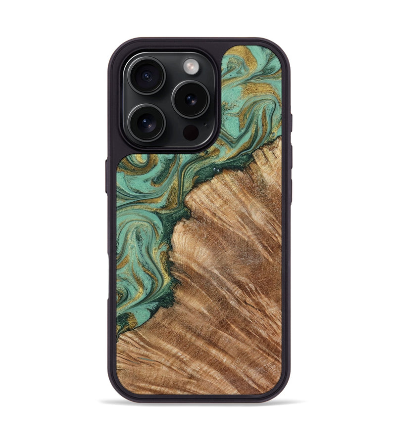 iPhone 16 Pro Wood Phone Case - Jaida (Green, 798973)