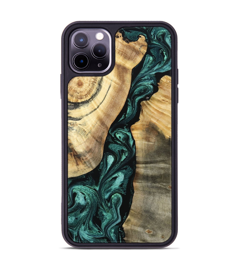 iPhone 11 Pro Max Wood Phone Case - Alene (Green, 798974)