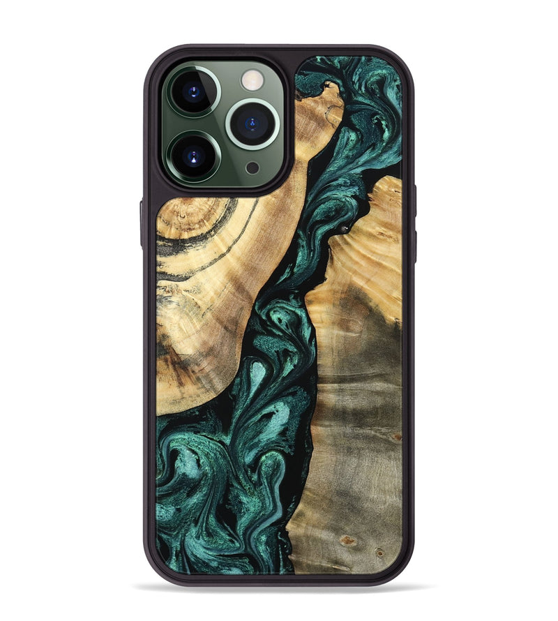 iPhone 13 Pro Max Wood Phone Case - Alene (Green, 798974)