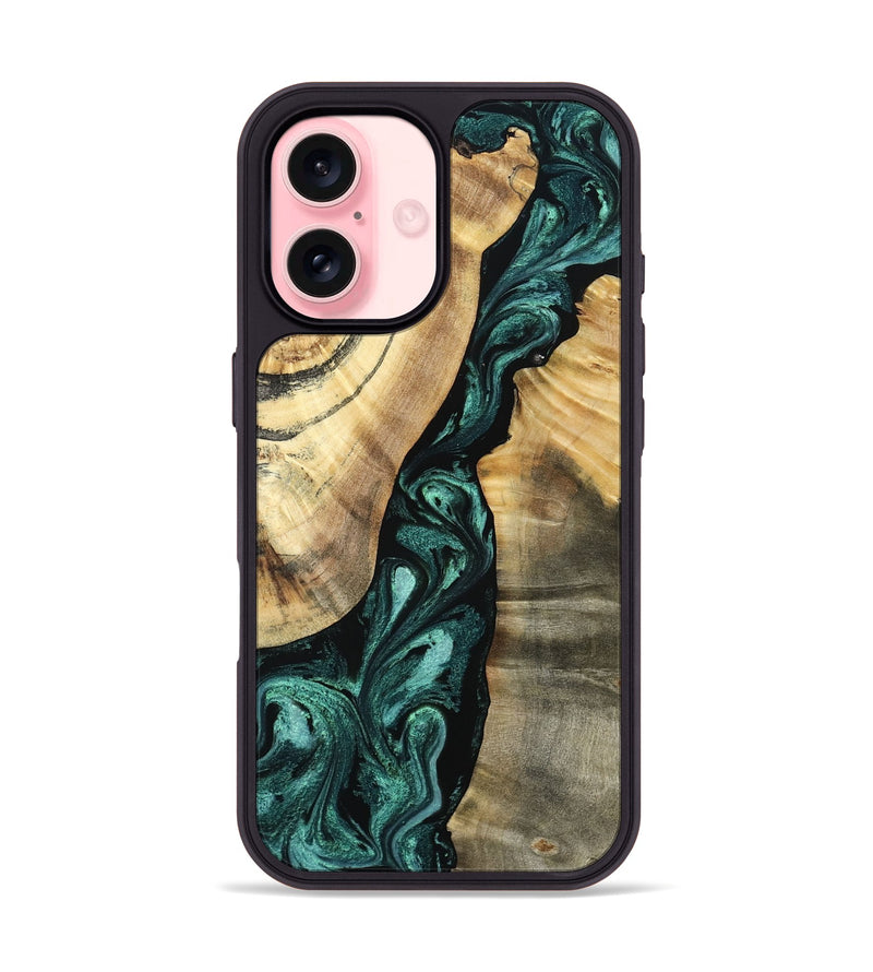 iPhone 16 Wood Phone Case - Alene (Green, 798974)