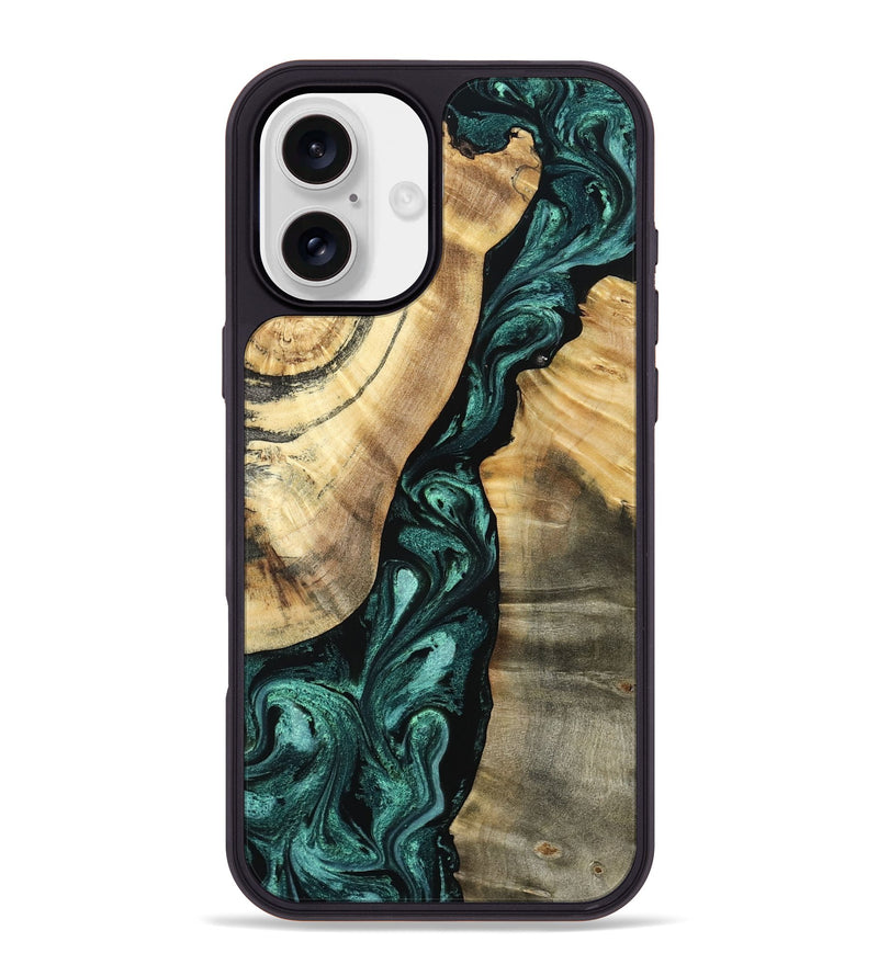 iPhone 16 Plus Wood Phone Case - Alene (Green, 798974)