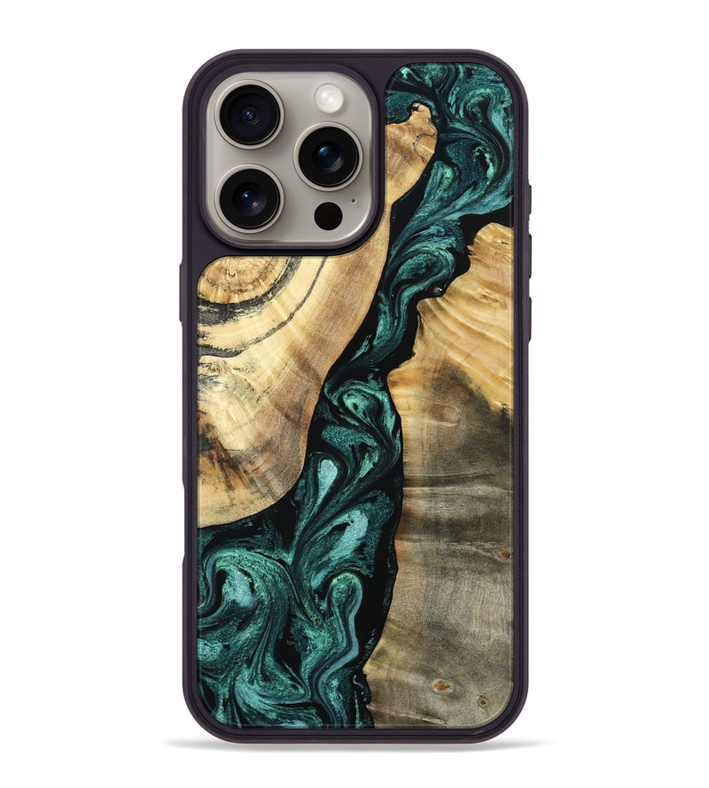 iPhone 16 Pro Max Wood Phone Case - Alene (Green, 798974)