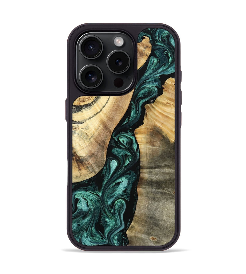 iPhone 16 Pro Wood Phone Case - Alene (Green, 798974)