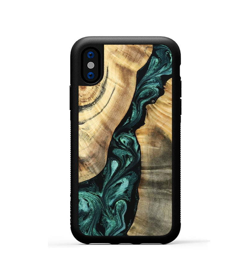 iPhone Xs Wood Phone Case - Alene (Green, 798974)