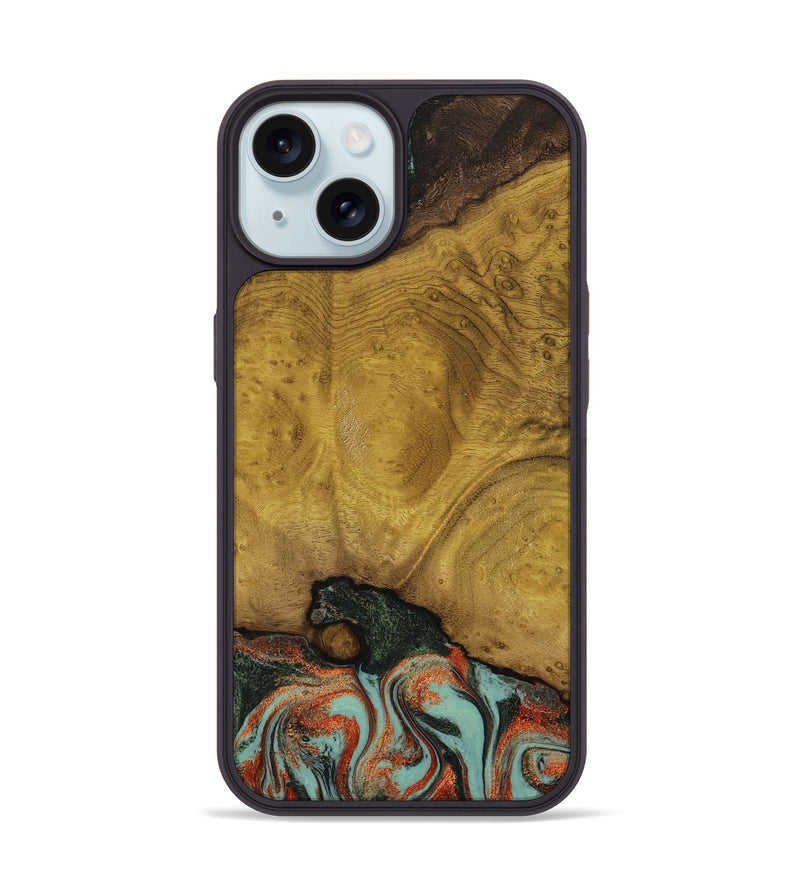 iPhone 15 Wood Phone Case - Marylyn (Green, 798975)